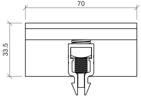 Endklemme Klick System schwarz, eloxiert - 30mm