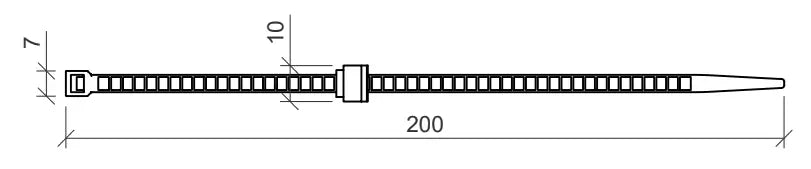 Kabelbinder mit Clip, 200 mm - 100 Stück
