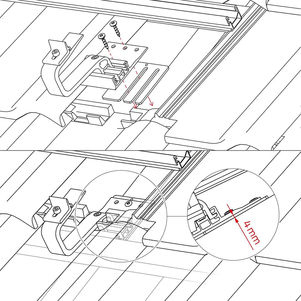 K2 Dachhaken Ausgleichsplatte 4mm - 2002332