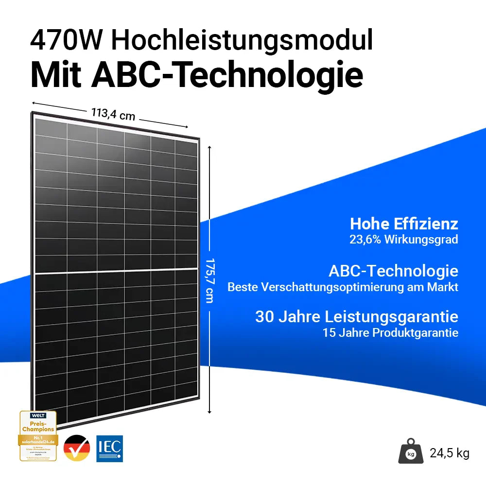 AIKO Solar 470W Glas-Glas Black Frame AIKO-A-MAH54Dw Neostar 2P+ Einzelmodul