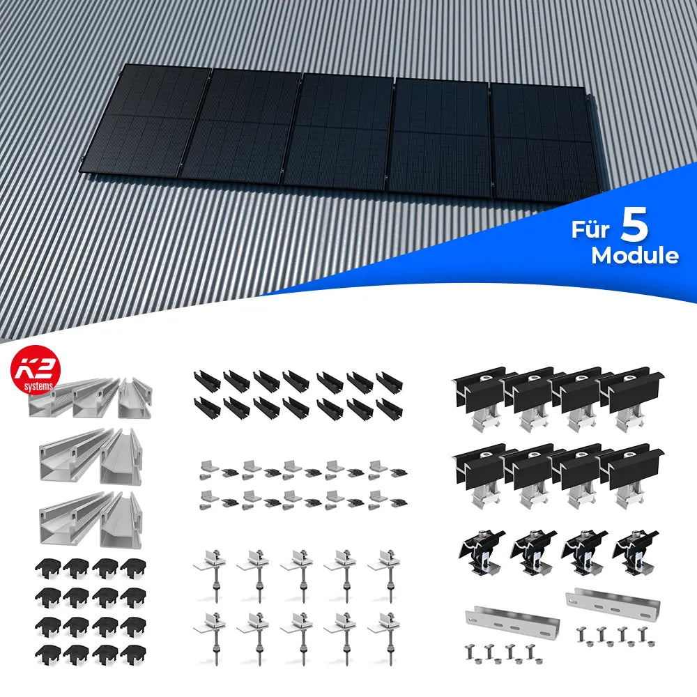 K2 Systems Welldach Montageset für 5 Module