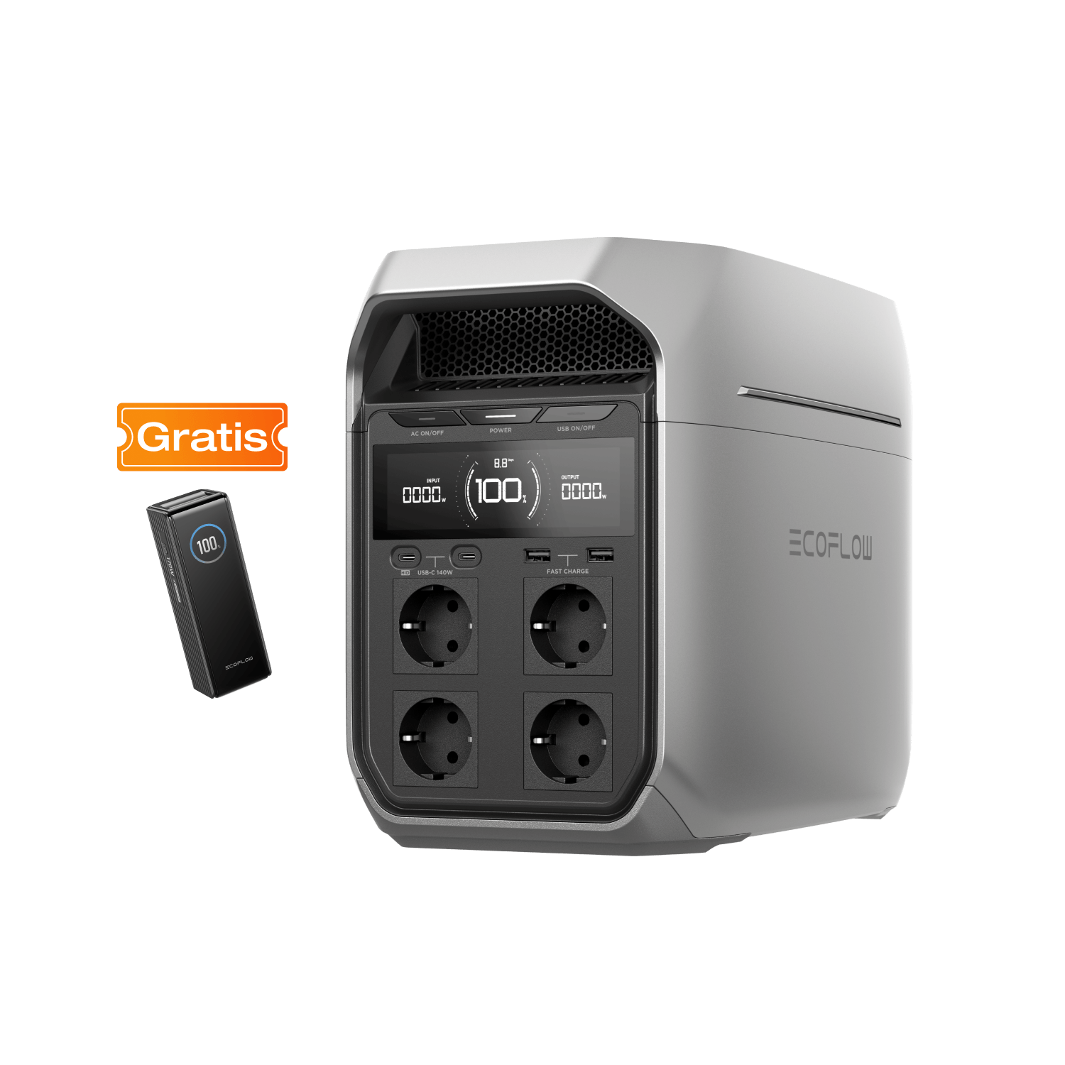 EcoFlow DELTA 3 Plus Portable Powerstation 1024Wh erweiterbar 5kWh 1800W - Zusatzbild 2