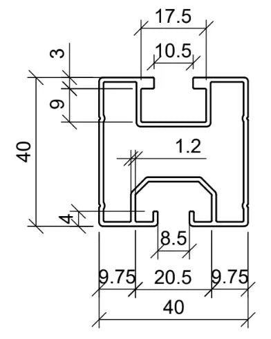Aluminium Profil - 1,2 m