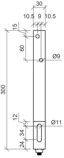 Dachhaken für Biberschwanzziegel, verstellbar, 300 mm