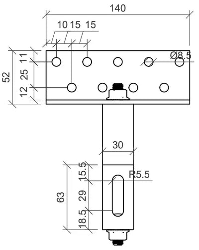 Standard Dachhaken 32mm-Lattung, 3-fach verstellbar
