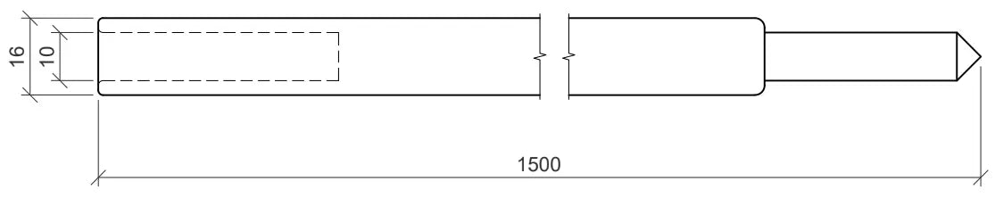 Erder senkrecht zum Einschlagen, 1500 mm