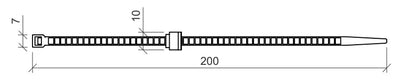 Kabelbinder mit Clip, 200 mm - 100 Stück