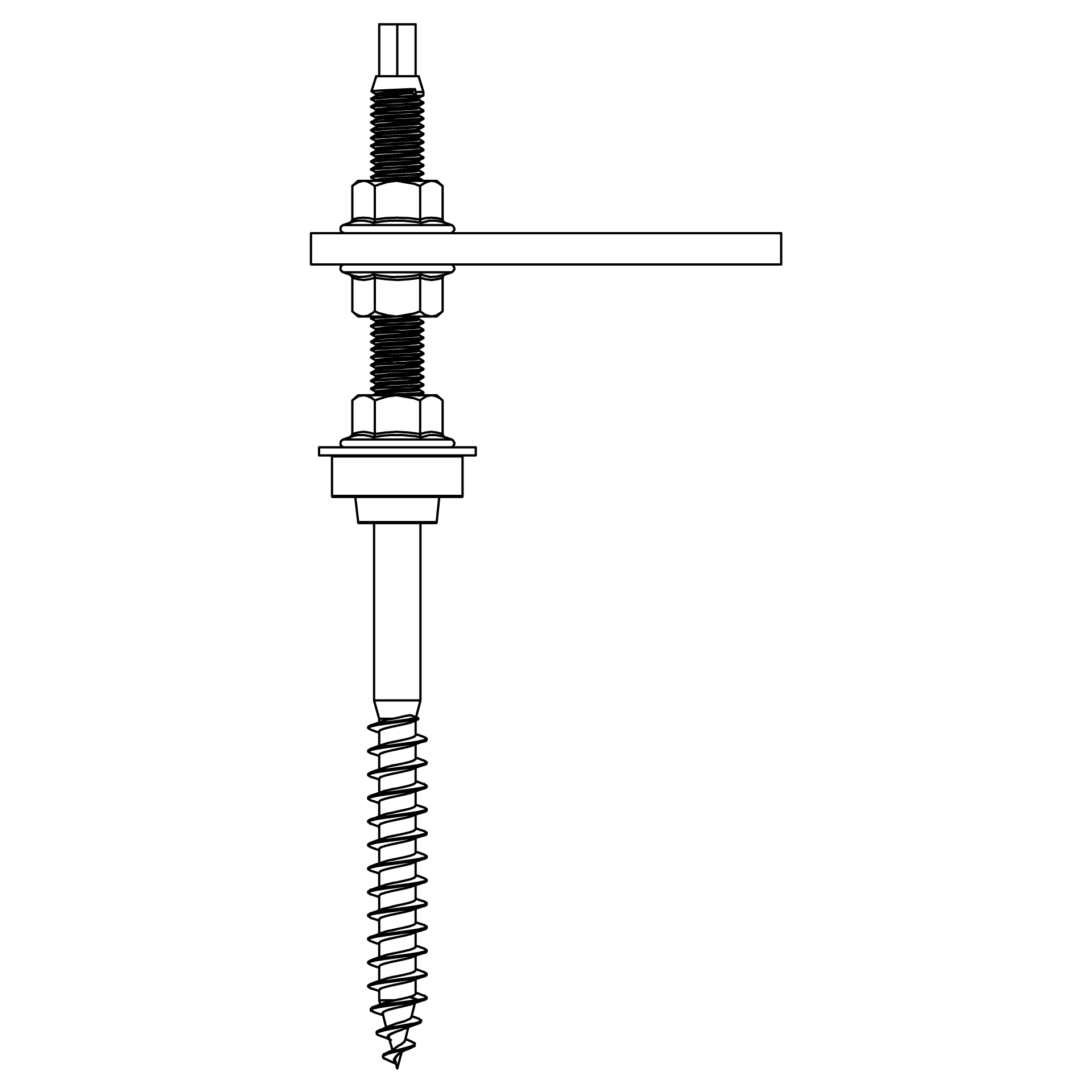 K2 Systems Stockschraube, Vormontiert M10X200, SW 7MM 2000121 Bild 2