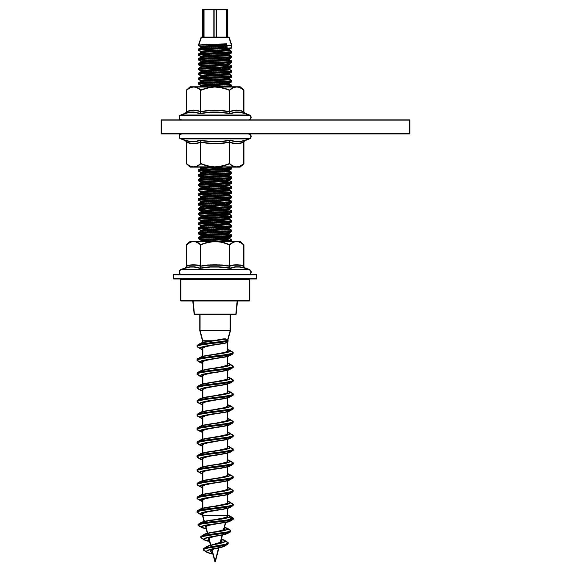K2 Systems Stockschraube, Vormontiert M12X200, SW 9MM 2000123 Bild 2