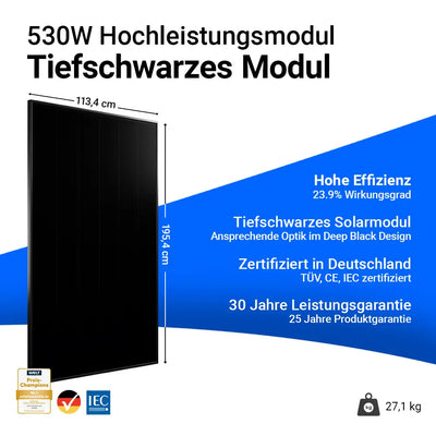 AIKO Solar 530W Glas-Glas Full Black Modul AIKO-A530-MCE60Db Neostar 3S+60 Einzelmodul