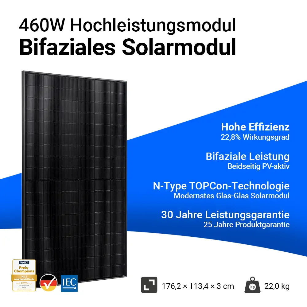 Ja Solar 460W Full Black JAM54D41 LR Einzelmodul