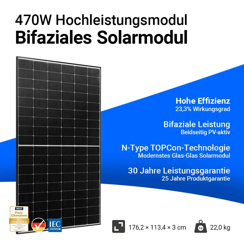 Ja Solar 470W Black Frame JAM54D40 LR Einzelmodul