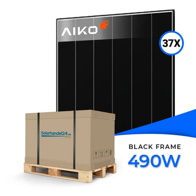 AIKO Solar 490W Black Frame Dual Glass A490-MCE54Dw 3P+54 Palette (37 Stk.)