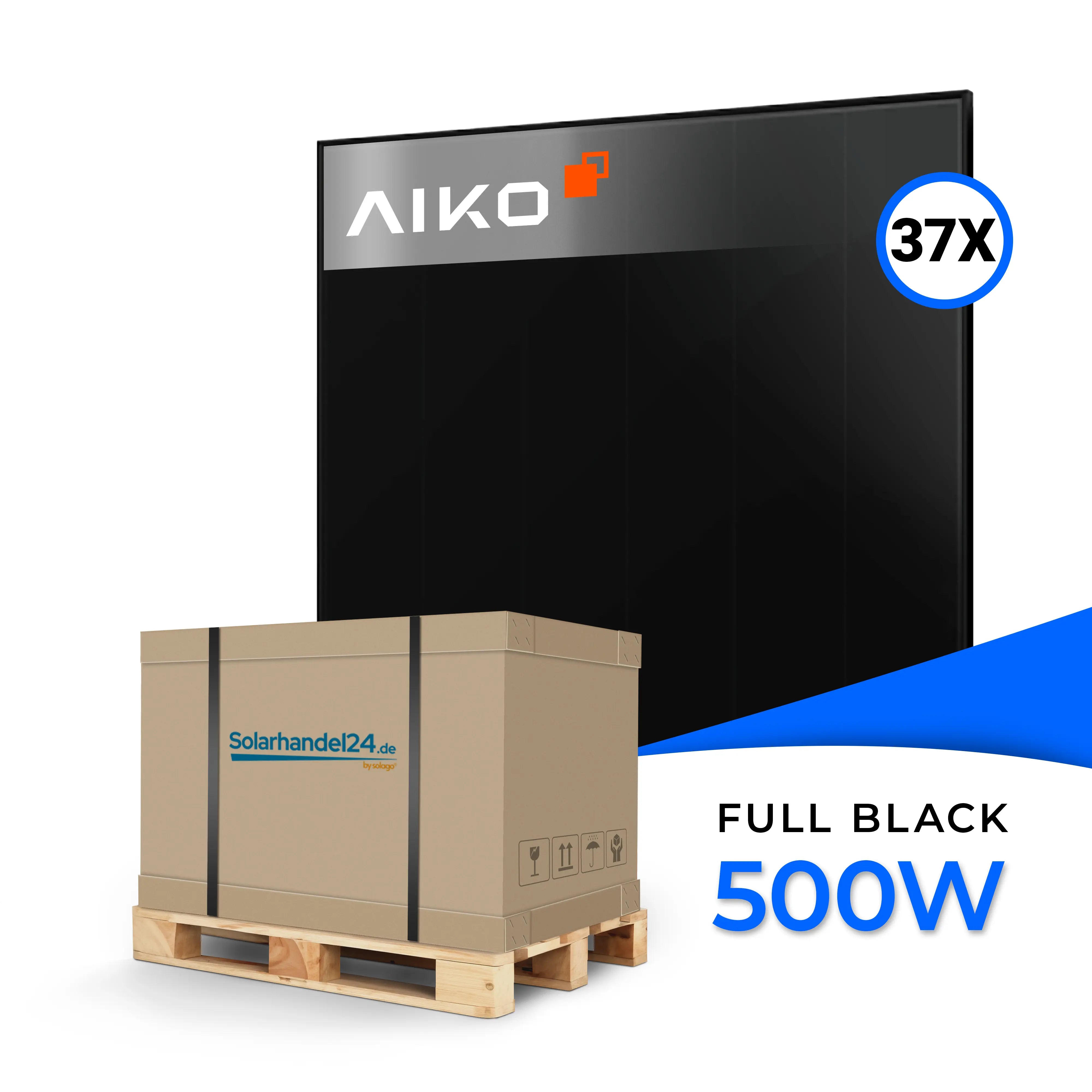 AIKO Solar 500W Dual Glass Full Black Modul A500-MAH60Db NEOSTAR 2S+ Palette (37 Stk.)