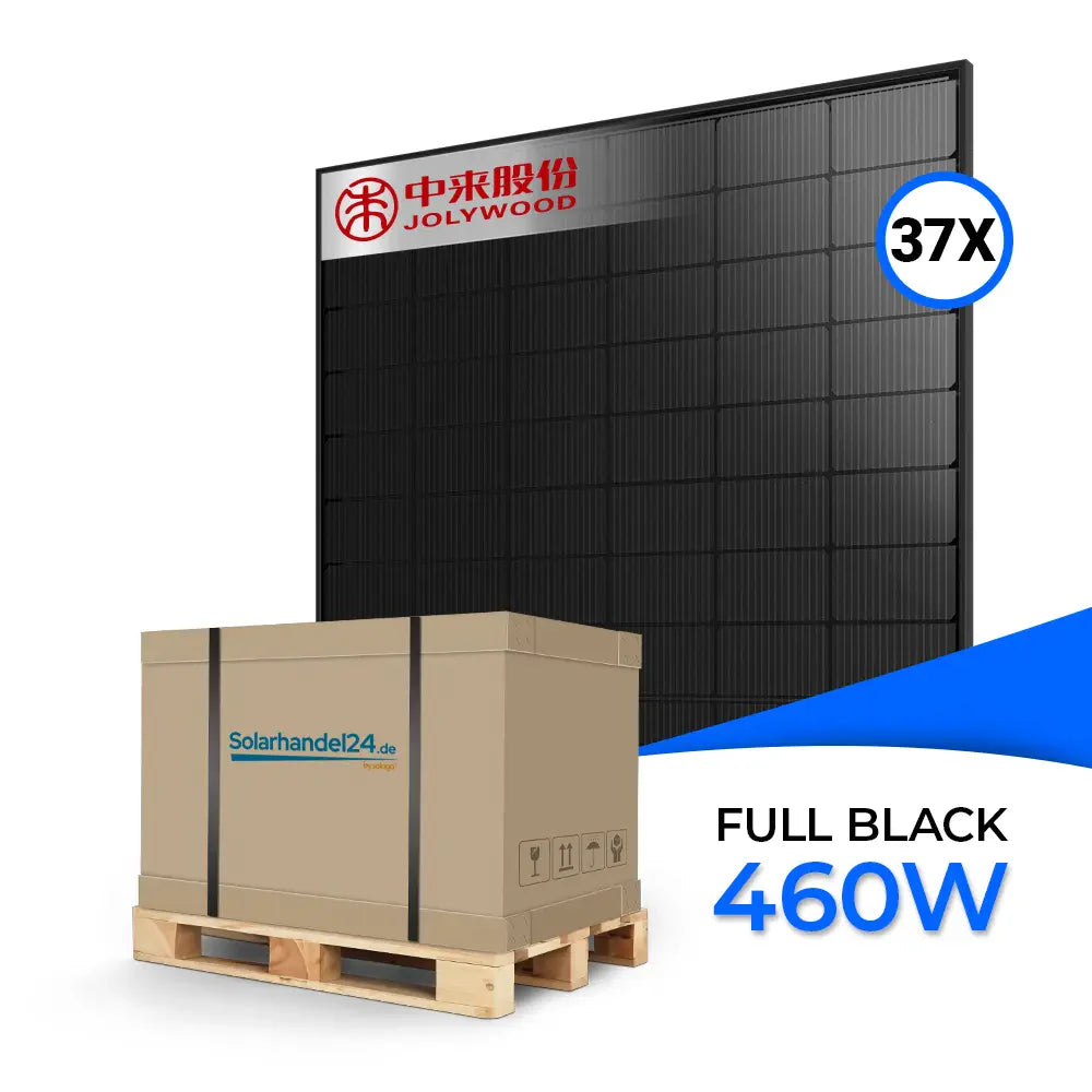 Jolywood 460W Bifazial Glas-Glas Full Black Modul JW-HD96N-R2 Palette (37 Stk.)