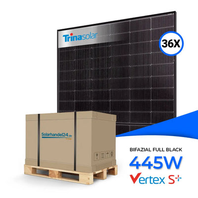 Trina Vertex S+ 445W Bifazial Glas-Glas Full Black TSM-NEG9RC.27 Palette (36 Stk.)