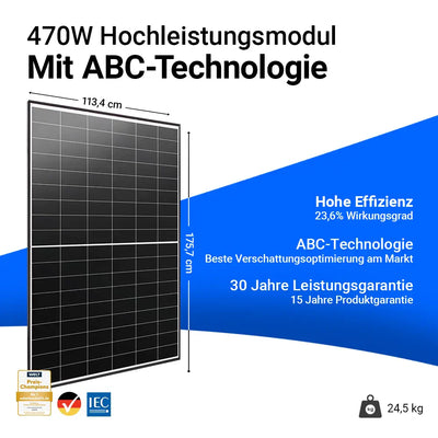 AIKO Solar 470W Glas-Glas Black Frame AIKO-A-MAH54Dw Neostar 2P+ Einzelmodul