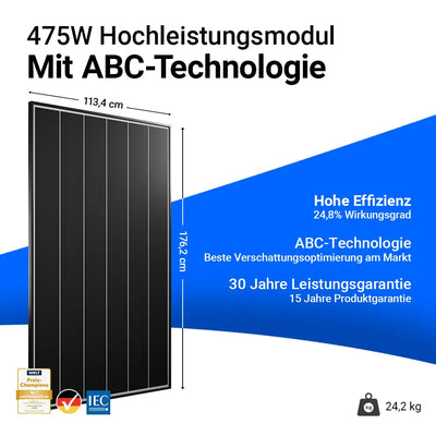 AIKO Solar 475W Glas-Glas Black Frame Modul AIKO-A475-MCE54Dw Neostar 3P+54 Einzelmodul
