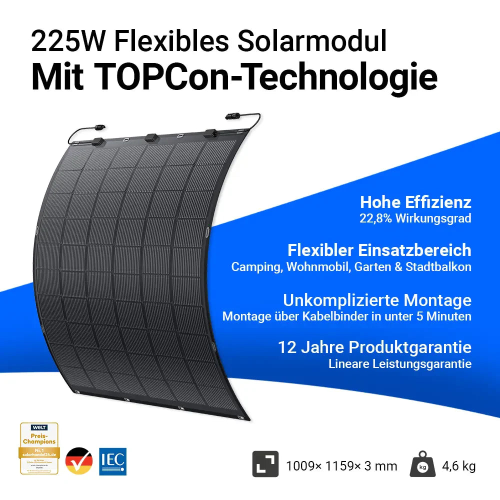solago flexibles Solarmodul 2er Set 2 x 225W