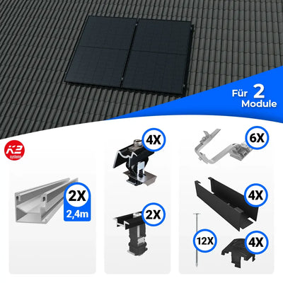 K2 Systems Schrägdach Montageset für 2 Solarmodule