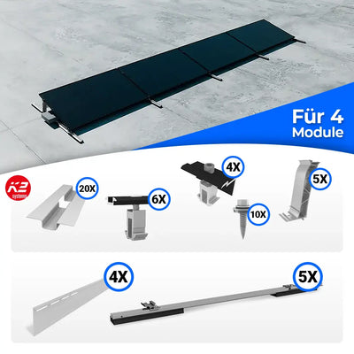 K2 Systems Flachdach S-Dome Montageset für 4 Module