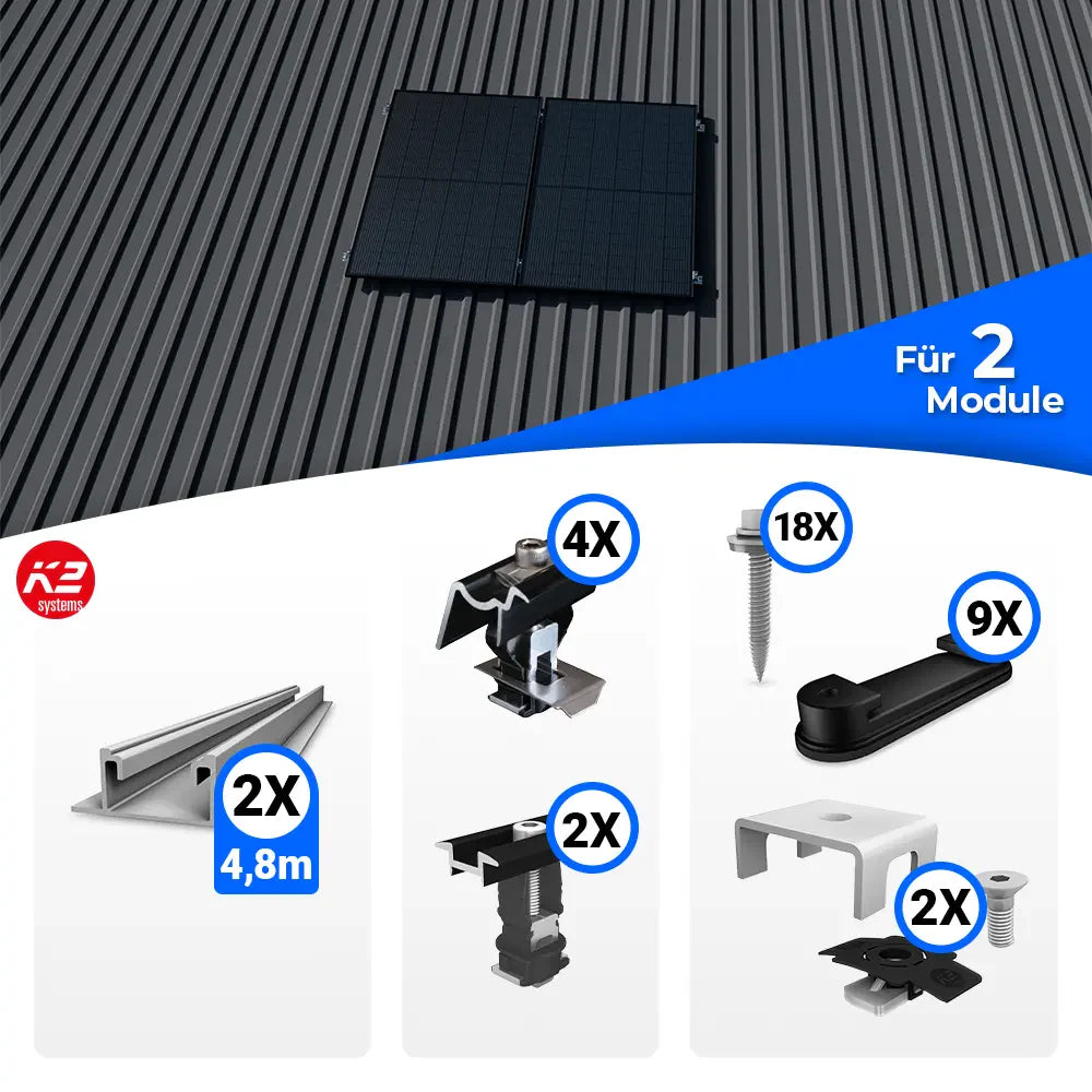 K2 Systems Trapezblech Montageset für 2 Module