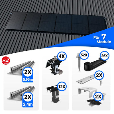 K2 Systems Trapezblech Montageset für 7 Module